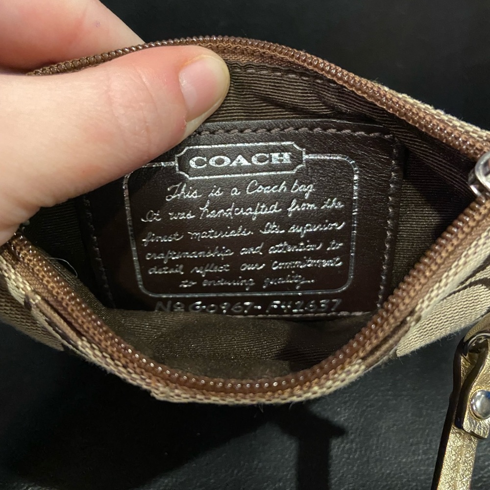 Authentic Coach Signature Monogram Wristlet Change Purse - Picture 2 of 2